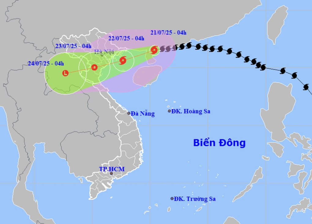 Bão Wipha giảm 3 cấp, dự báo mạnh lên khi vào đất liền Quảng Ninh – Nghệ An